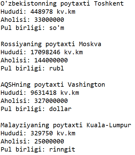 Kutilgan natijaga misol