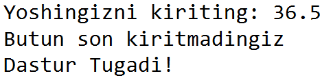 Dastur natijasi